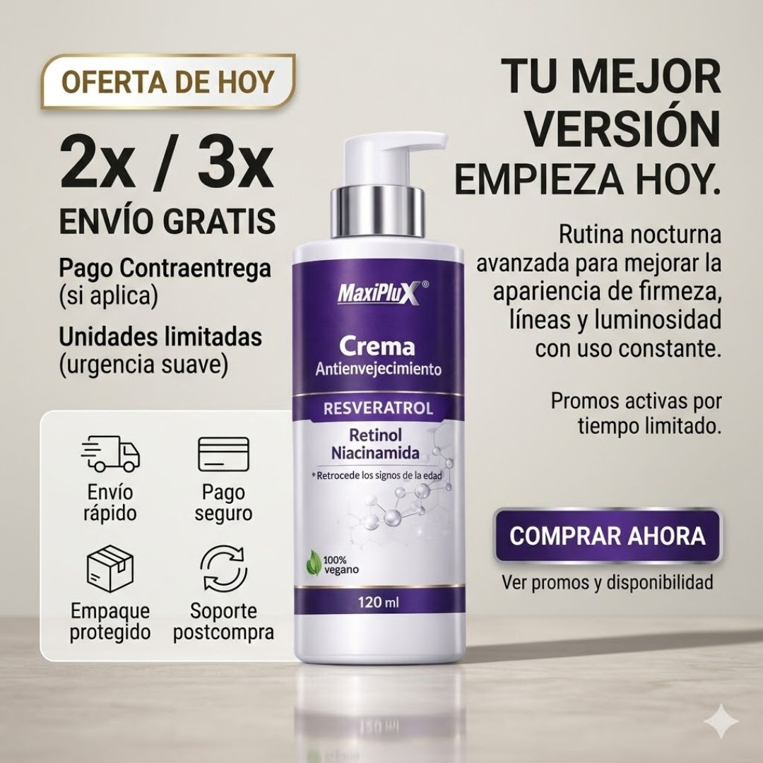 Crema Antiedad (Retinol - Niacinamida - Resveratrol - Acido Hialuronico)