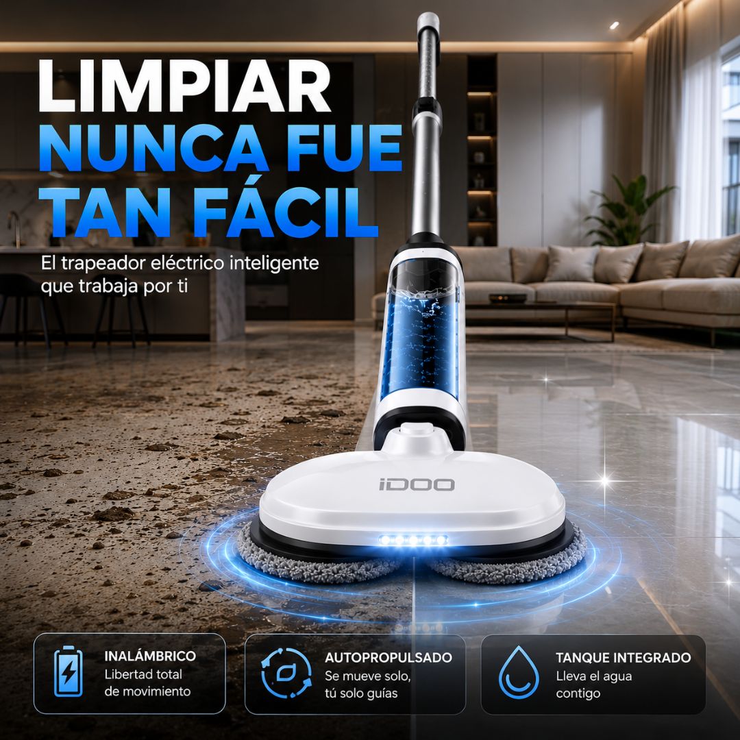 iDOO Trapeador Inteligente eléctrico inalámbrico giratorio