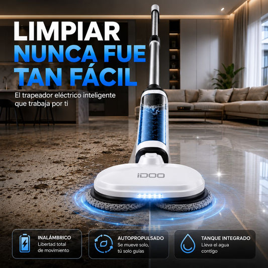 iDOO Trapeador Inteligente eléctrico inalámbrico giratorio
