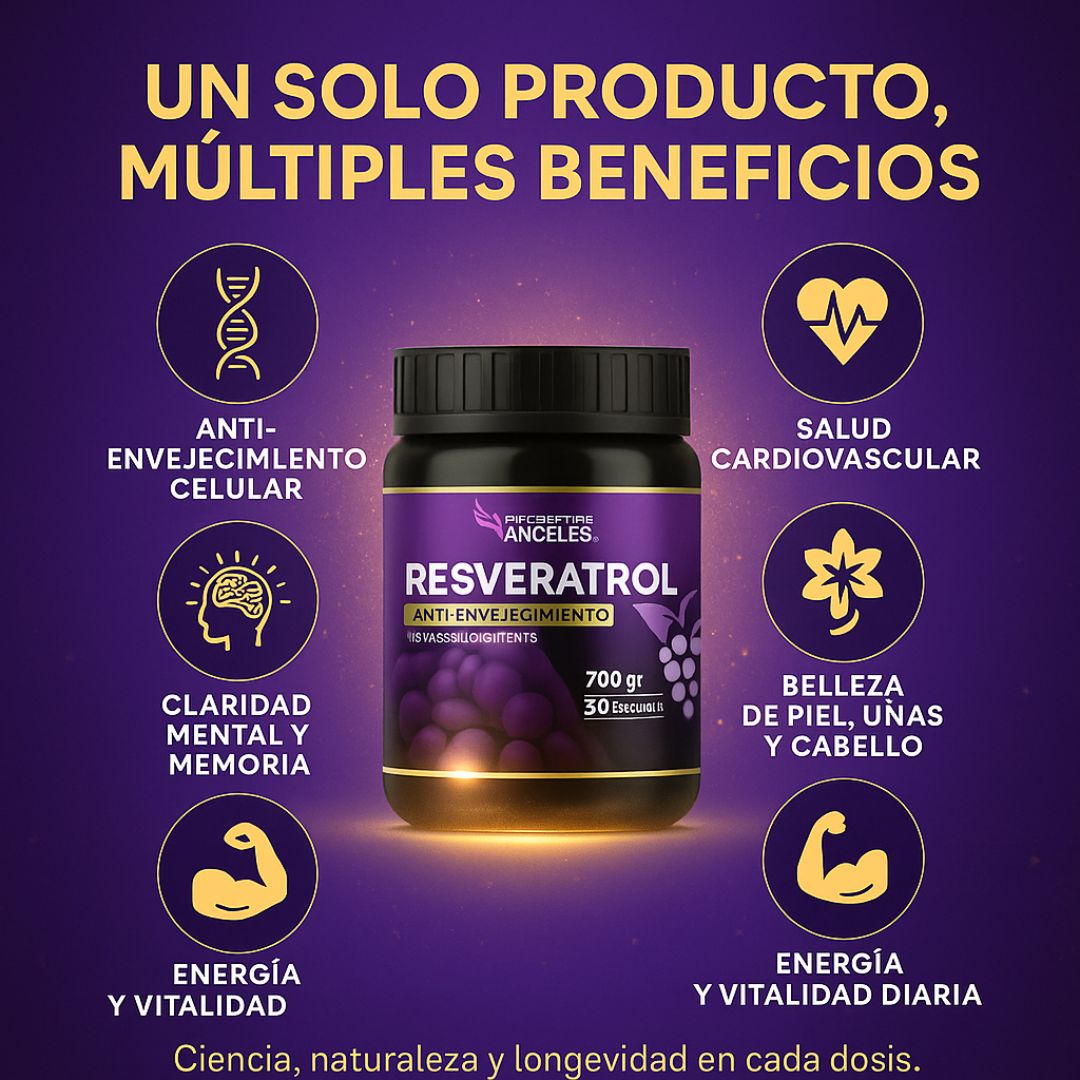 Resveratrol Antiedad 700 Gramos + Colágeno Marino Obsequio