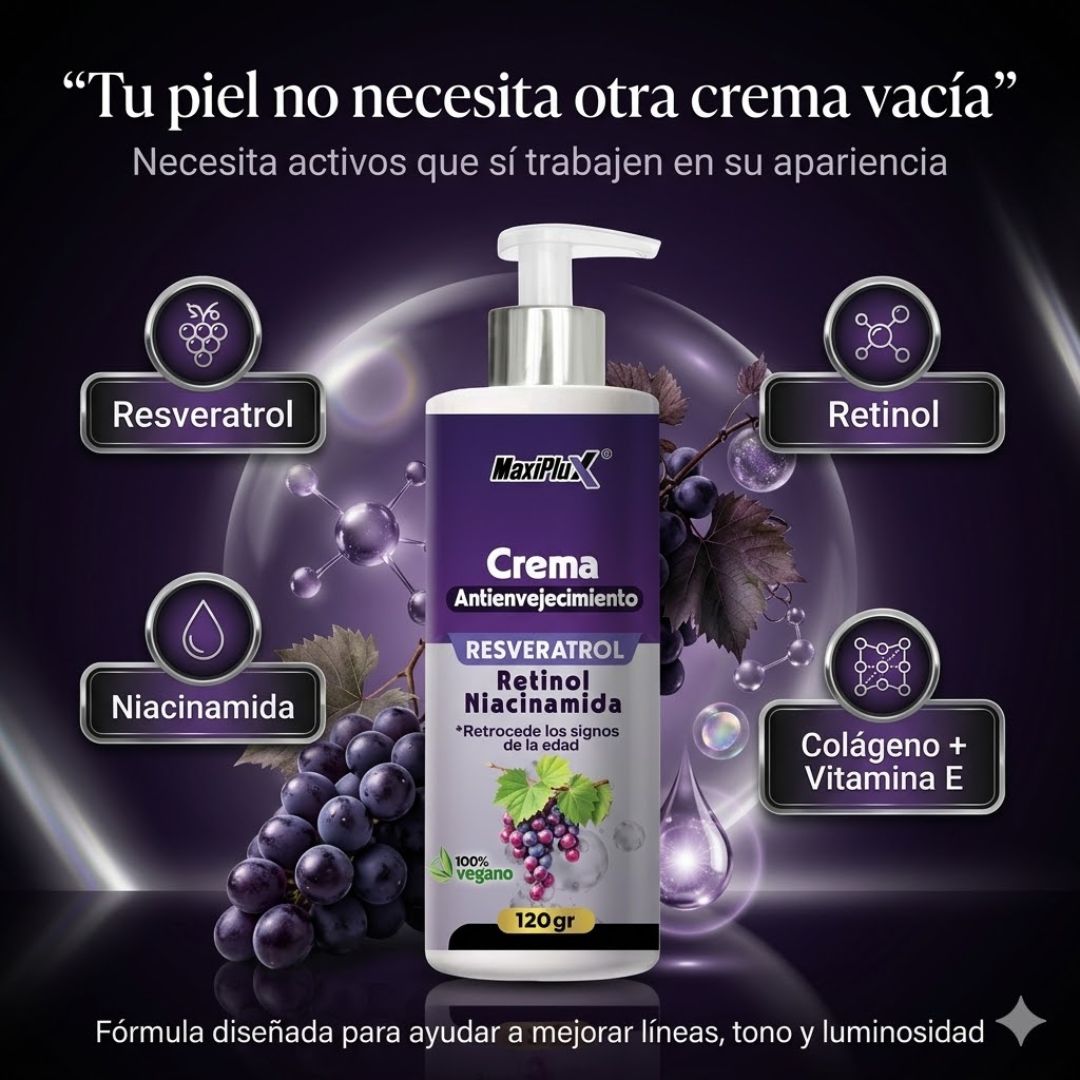 Crema Antiedad Resveratrol Maxiplus con Retinol