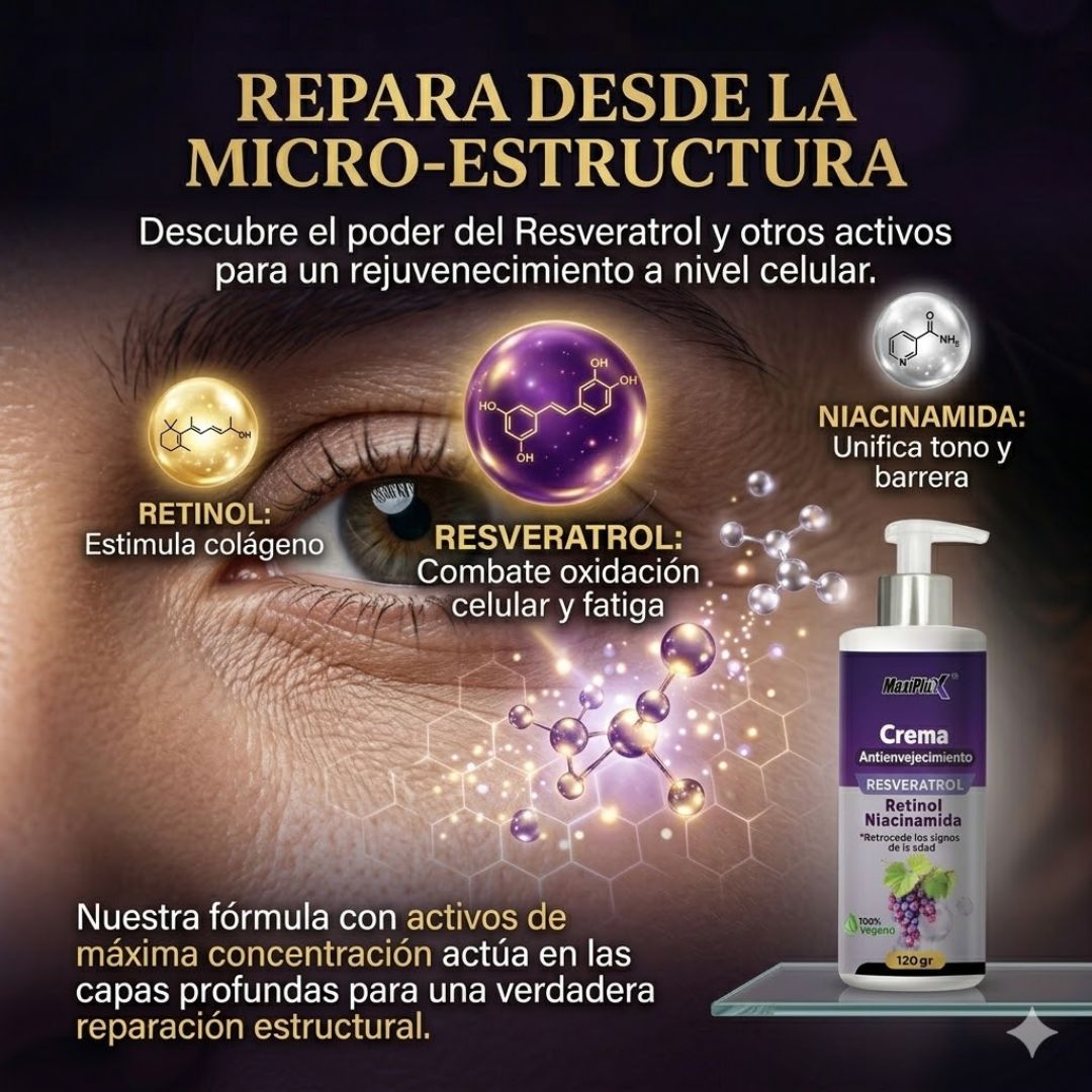 Crema Antiedad Resveratrol Maxiplus con Retinol