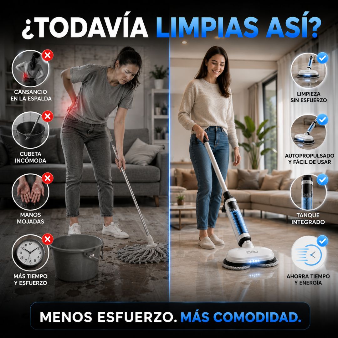 iDOO Trapeador Inteligente eléctrico inalámbrico giratorio