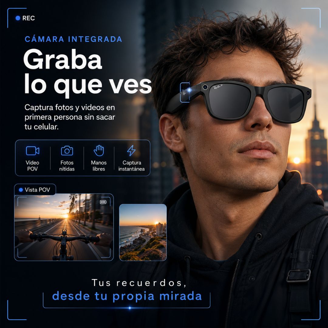 Gafas Rayban con Cámara 4K - IA - Bluethoot