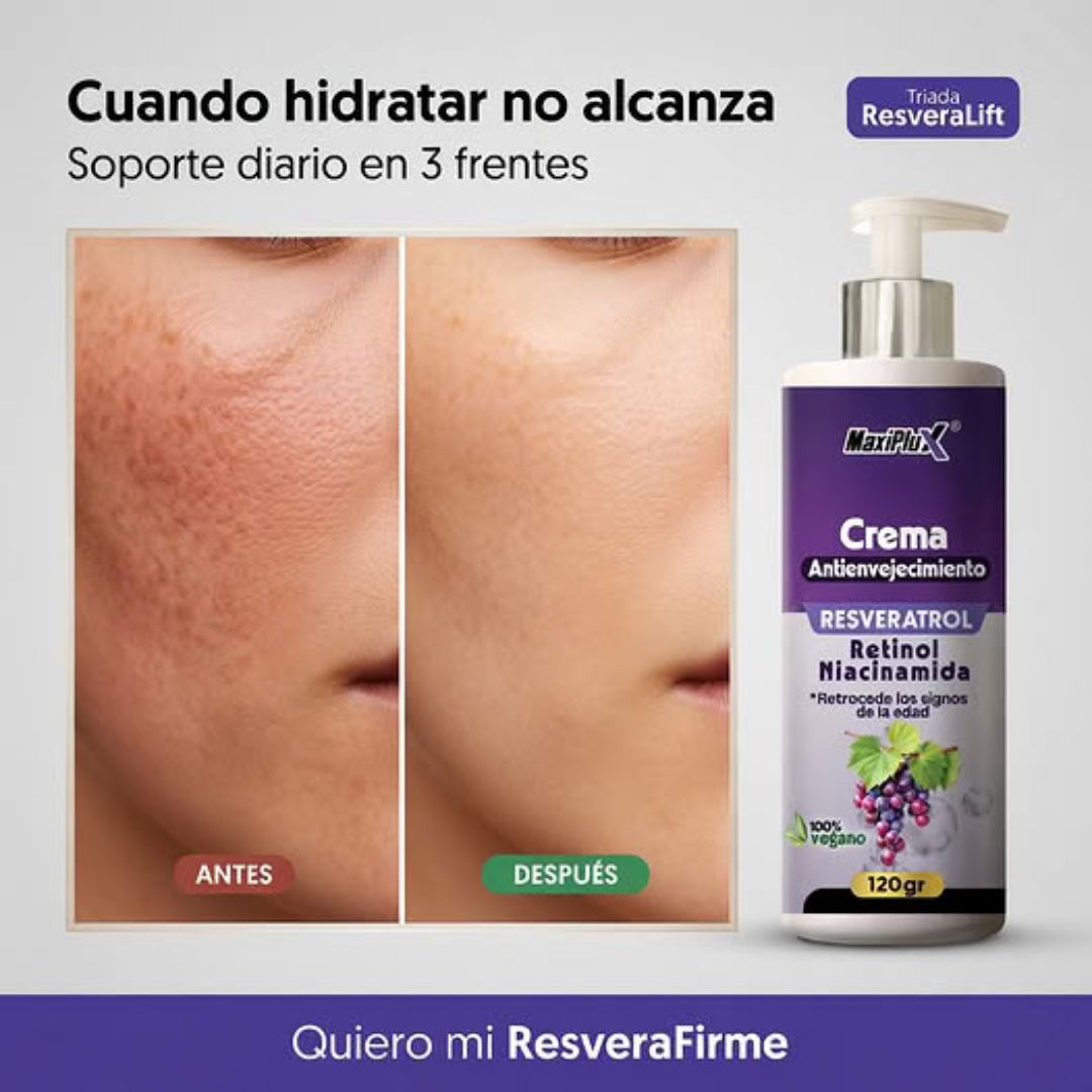 Crema Antiedad Resveratrol Maxiplus con Retinol