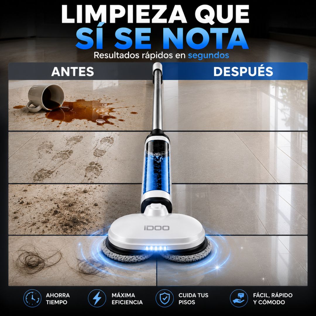 iDOO Trapeador Inteligente eléctrico inalámbrico giratorio