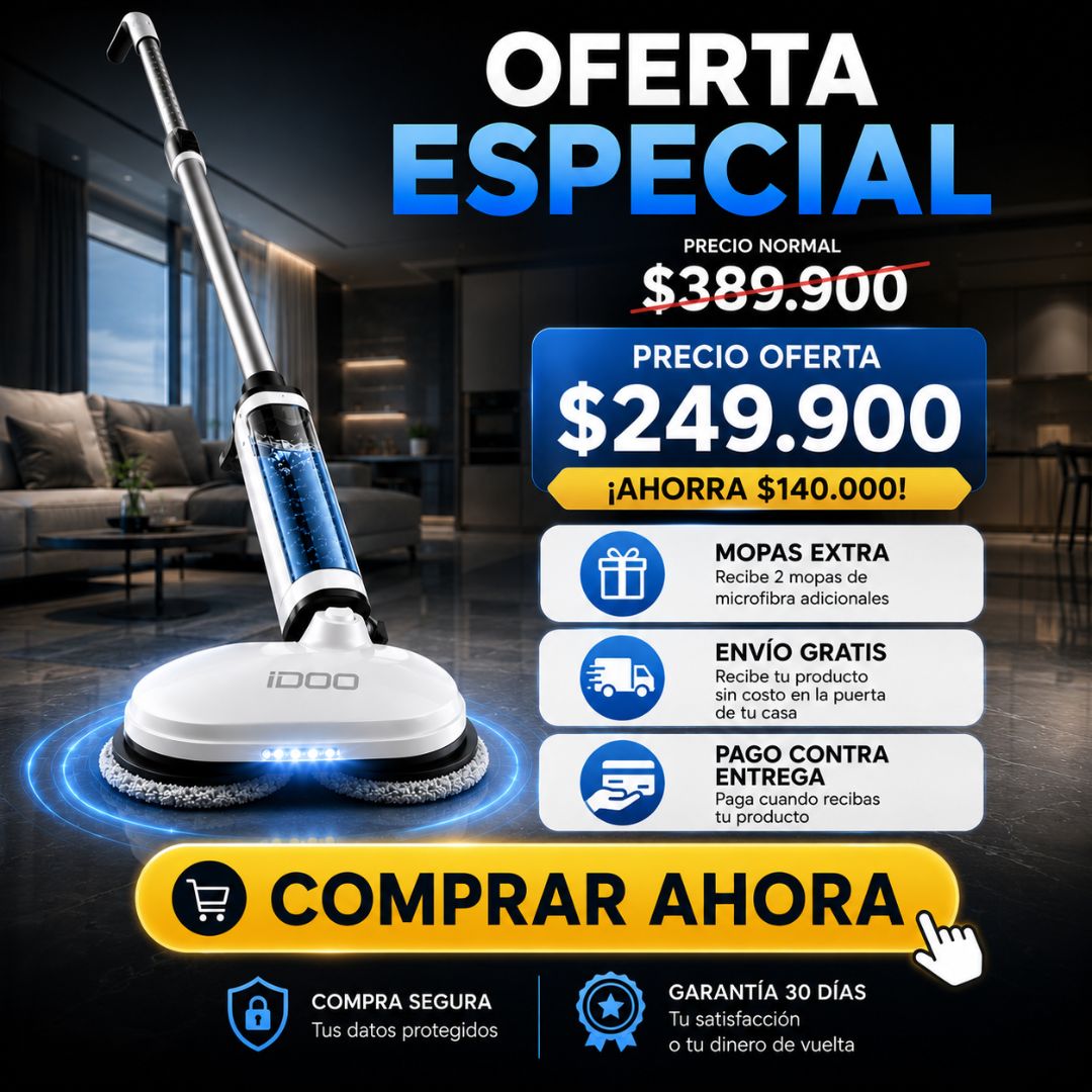 iDOO Trapeador Inteligente eléctrico inalámbrico giratorio