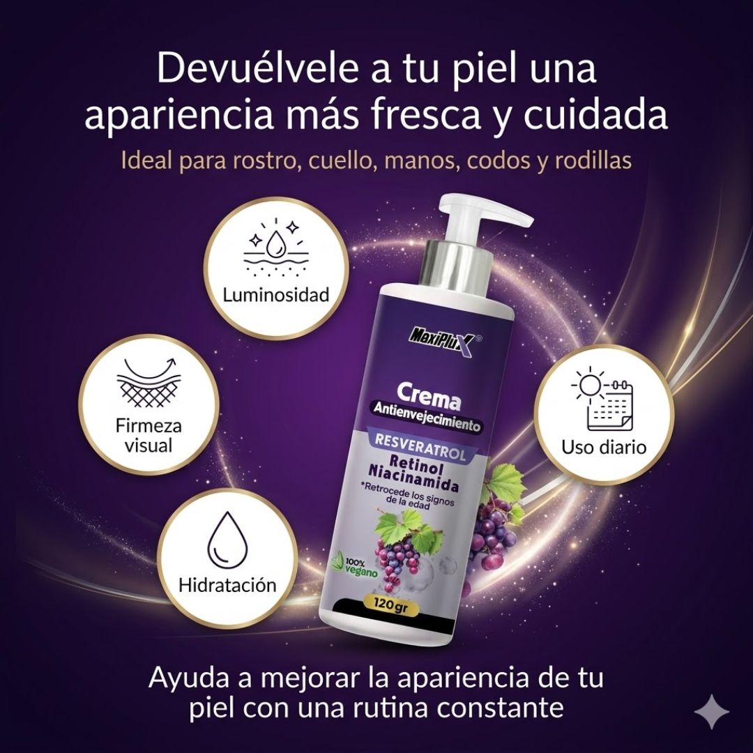 Crema Antiedad Resveratrol Maxiplus con Retinol