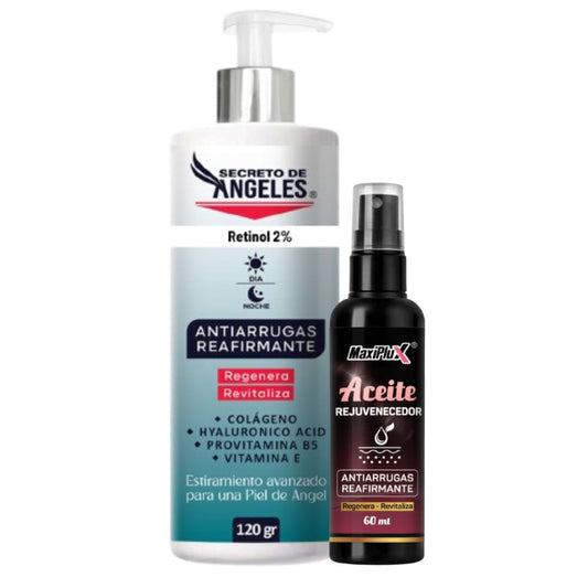 Crema Antiedad con Acido Hialuronico y RETINOL 2% + Serum Reafirmante