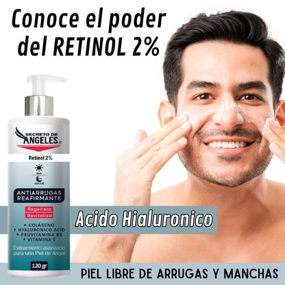 Crema Antiedad con Acido Hialuronico y RETINOL 2% + Serum Reafirmante