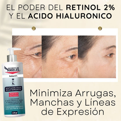 Crema Antiedad con Acido Hialuronico y RETINOL 2% + Serum Reafirmante